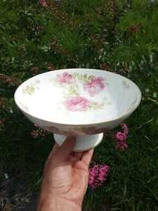 Antique Haviland Limoges compote Baltimore Drop Rose New York retailer - Picture 1 of 12