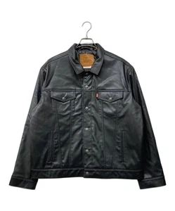 Levi's Black Denim Jacket synthetic leather XL size Auth from Japan RA - Picture 1 of 24