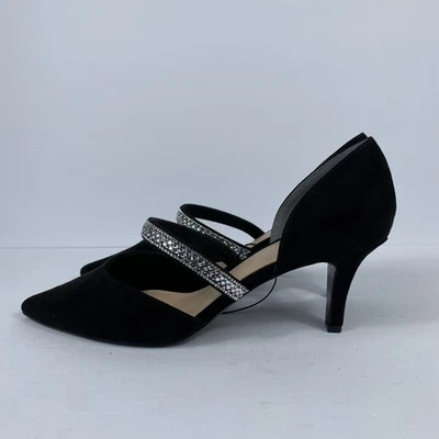Tacones I. Miller Brianda Talla 10M Negro Estrás Glamour Gala Boda Formal $100 Foto 1 de 4