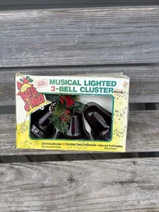 Vintage 1980 Carolites Bells of Noel Musical Lighted 3-Bell Cluster Christmas - Picture 1 of 10