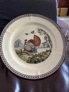 New British Heritage Earthenware Legend Turkey Salad Plate 8 1/4” Thanksgiving - Picture 1 of 4