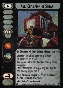 Kai, Champion of Solaris (CE) - Commander's Edition - Battletech CCG - Imagen 1 de 1