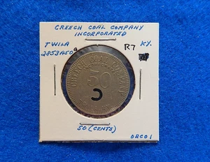 Ficha Coal Scrip $.50, CREECH COAL COMPANY, Twila Kentucky R7 💎 - Imagen 1 de 2