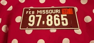 Vintage 1955 Wheaties Cereal Missouri Schwinn Bicycle License Plate Feb 97-865 - Picture 1 of 2