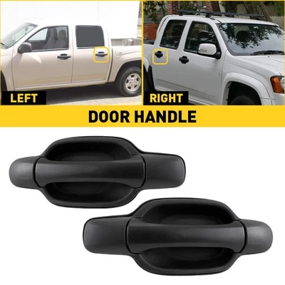 Par de manijas exteriores de puerta trasera negras para Chevrolet Colorado 2004-2012 GMC Canyon Foto 1 de 4