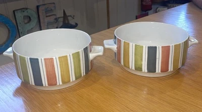 X2 Mid Century Midwinter Mexicana 8” Round Soup Bowls Jessie Tait - Image 1 of 4