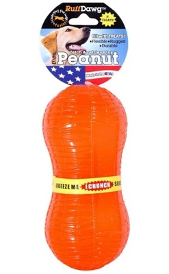 RuffDawg Peanut CRUNCH Treat Dispensing Dog Toy Assorted Colors USA Made - Image 1 of 3