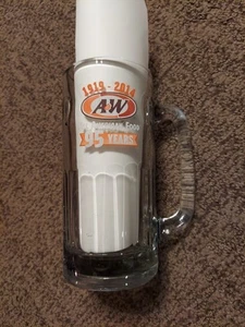A&W Root Beer 95th Anniversary 1919-2014 Tall Thick Heavy Glass Mug - Picture 1 of 4