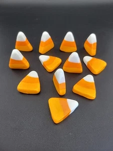 VTG 12 Art Glass Candy Corn Lot Halloween Bowl Jar Filler Fake Food Treat Displa - Picture 1 of 5