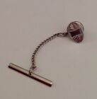 Vintage Sterling Silver Front Tie Tack Lapel Pin Swank Monogrammable Estate