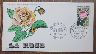 FRANCE - 1962 - PREMIER JOUR D'EMISSION ROSES DE FRANCE ORLEANS  FIRST DAY COVER - Image 1 of 2