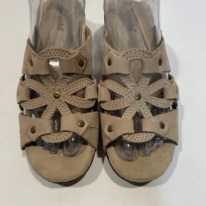 Bjorndal Doughton Damen-Plateausandale Keilabsatz hellbraun 8M neu Absatz Slipper Leder - Bild 1 von 12