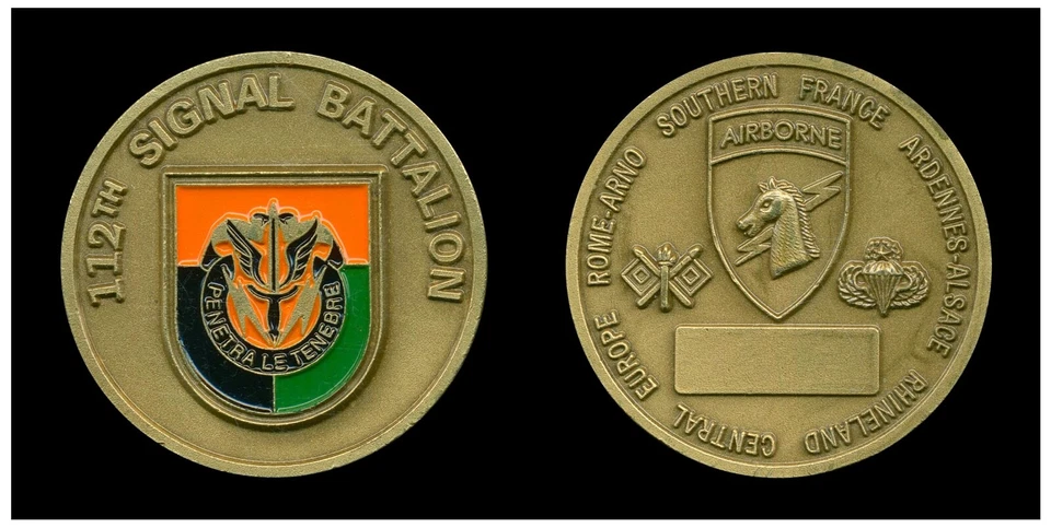 Challenge Coin  - US Army 112th Special Operations Signal Battalion - Image 1 of 1