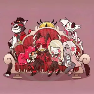 15CM Hazbin Hotel Husk AD Niffty Desk Desktop Acrylic Stand Figure Decor Fans - Picture 1 of 2