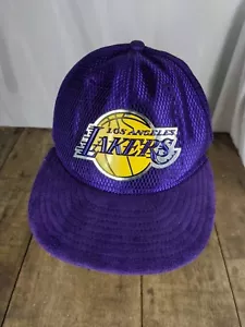 New Era LOS ANGELES LAKERS New Era 59Fifty PurpleCap Suede Bill Fitted Hat - Picture 1 of 7
