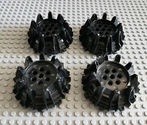 LEGO Hartplastic Rad Reifen schwarz 4x Black Wheel Hard Plastic 64712 P17 - Picture 1 of 1