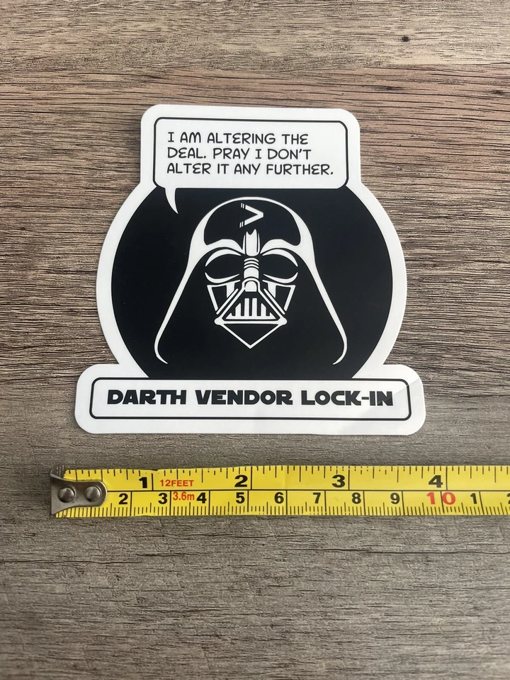 Darth Vader Vendor Lock In Cribl STICKER decal Criblcon 2022 Software Cyber - Image 1 of 2