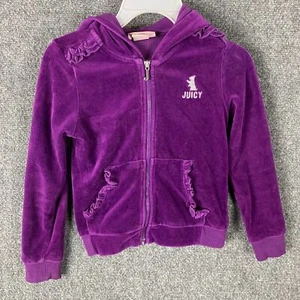 Juicy Couture Hoodie Girls 6 Yrs Full Zip Purple Cotton Blend Kids - Picture 1 of 6