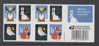 US #5825b Winter Woodland Animals  Complete DS Booklet of 20 Forever MNH - Image 1 of 2