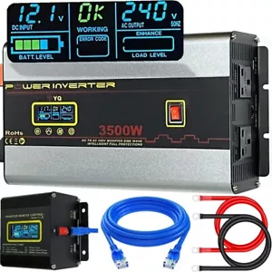 YQ Power Inverter 12V to 240V 3500W 7000W Camper Motorhome Converter USB Remote - Picture 1 of 7