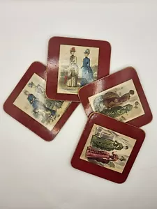 Coasters VICTORIAN Womens Dress Scenes SET OF 4 PIMPERNEL 1990S CORK BACK - Picture 1 of 6