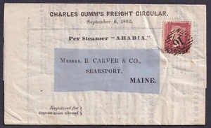 1862 1d Rose-Red SG40 TK London Inland 16 Freight Circular FU - Picture 1 of 3