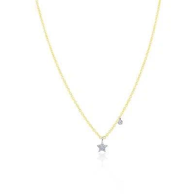 14K Yellow Gold Star Necklace With Dainty Diamond Fine Jewelry For Women Meira T - Image 1 of 3