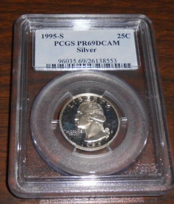 1995-S SILVER WASHINGTON QUARTER - PCGS PR69DCAM - Image 1 of 4