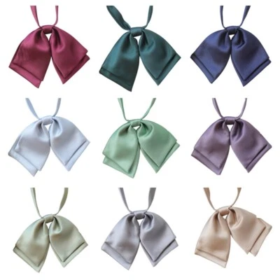 Women Girl Student Solid Bow Tie Wedding Party Banquet Collar Necktie Neck Wear - Image 1 of 4