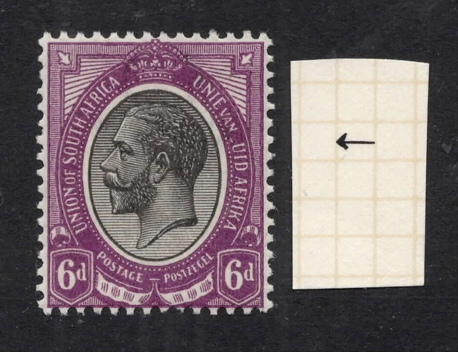 África do Sul. 1913. SG11a. Valor 6d faltando a maior parte de S em erro de variedade SUID. MNH. - Imagem 1 de 1