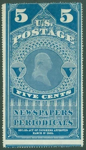 EDW1949SELL: USA 1875 Scott #PR5 Mint No Gum as Issued. Katalog 225,00 €. - Bild 1 von 2