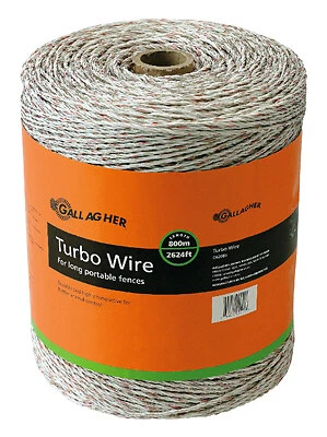 Gallagher G62089 Electric Fence Turbo Wire, Ultra White, 1/16-In. x 2,624-Ft. - - Image 1 of 2