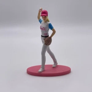 MINIATURE TOY BARBIE BASEBALL PLAYER RESIN FIGURE FASHION DOLL OR CAKE TOPPER - Picture 1 of 5