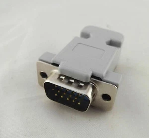 1x DB15 VGA Male Plug 15Pin 3 Rows D-Sub Connector Plastic Hood Cover Backshell - Picture 1 of 6