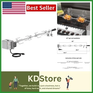 Stainless Steel Rotisserie Kit with Electric Motor for Universal Grills - Picture 1 of 8