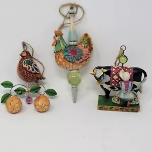 Jim Shore 3 Ornaments 12 Days Of Christmas DAMAGED READ - Picture 1 of 11
