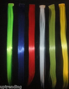 5x SINGLE CLIP HAIR EXTENSION PIECE STRAIGHT STREAK LADY WOMENS DAILY UK - Picture 1 of 2