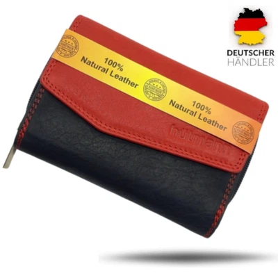 ELYARZI Damen Geldbörse 100% Echt Leder mit RFID Schutz Damenbörse Kompakt Portemonnaie