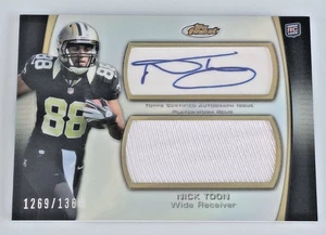 2012 Topps Finest Auto Jumbo Relic Refractor #AJR-NT Nick Toon #/1.368 🏈 RC - Bild 1 von 3
