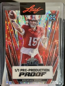 BRENDAN SORSBY 2024 LEAF METAL RED 1/1 PRE PRODUCTION PROOF - Picture 1 of 2
