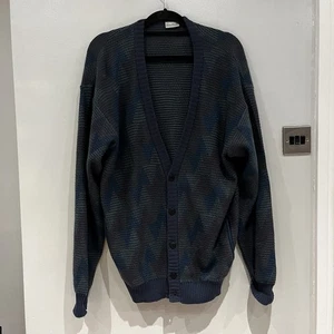 Cardigan uomo vintage Pelo Pilz maglia grossa taglia 52 grande misto lana - Foto 1 di 8