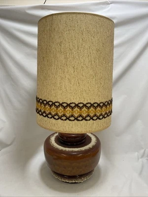 Vintage West German Fat Lava Floor Lamp Original Shade Needs Rewiring - Image 1 of 4