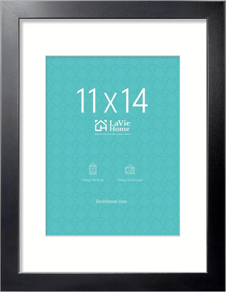 LaVie Home 11x14 Picture Frame 11 Frame Display Pictures 8x10 with Mat or