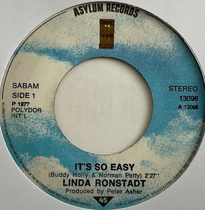 Linda Ronstadt - It’s So Easy - 7” Vinyl Single - Picture 1 of 3