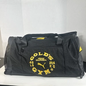 Puma X Golds Gym Black Large Duffel Bag Travel Shoulder Strap Train Travel New - Picture 1 of 23