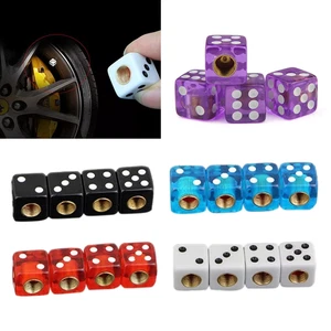4PCS Dice Shape Car Truck Wheel Tire Air Valve Stem Cover Dust Cap Bicycle Valve - Picture 1 of 13