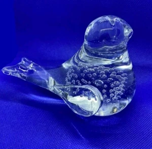 Vintage Art handgeblasener Glasvogel mit Luftblasen innen aufgehängt 4,5 Zoll - Bild 1 von 4