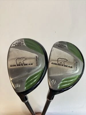 Golden Bear Titanium Lefthanded LH Hybrids Set 3 & 4 With Regular Graphite Shaft - Image 1 of 4