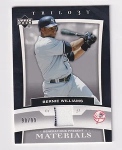 Camiseta Bernie William 2005 UD Trilogy Generations Present Materials usada en el juego - Imagen 1 de 2