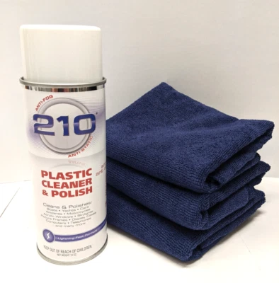 210 Plastic Cleaner & Polish bundle with 3 Microfiber towels 15" x 25" - Image 1 of 2